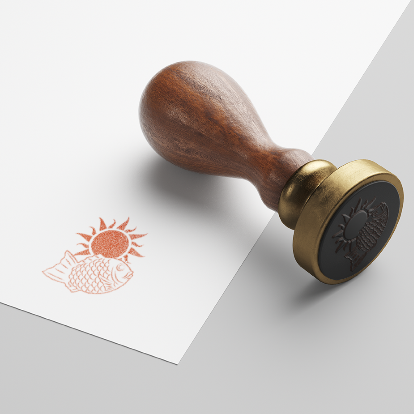 太陽とたい焼きのロゴ 太陽 / スイーツ /,ロゴタンク,ロゴ,ロゴマーク,作成,制作