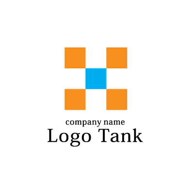 規則性のある５つの正方形のロゴ