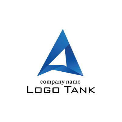  裏表のある三角形のロゴ ブルー / 青 / グラデーション / 三角形 / 建築 / ＩＴ / 教育 / 金融 / ショップ / シンプル / モダン / クール / スタイリッシュ / 洗練 /,ロゴタンク,ロゴ,ロゴマーク,作成,制作