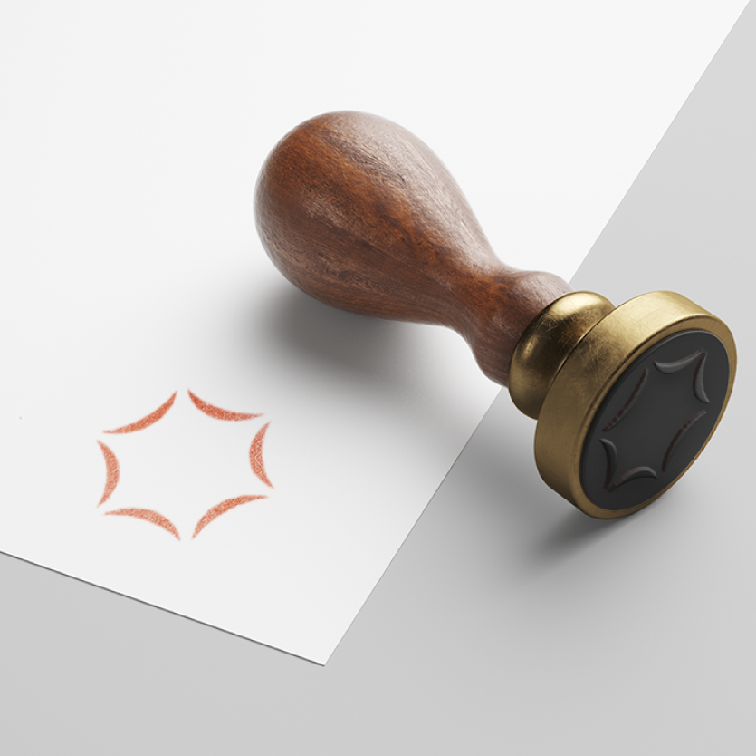 ゴム印・スタンプ作成 | 虹色の輪のシンプルなロゴ