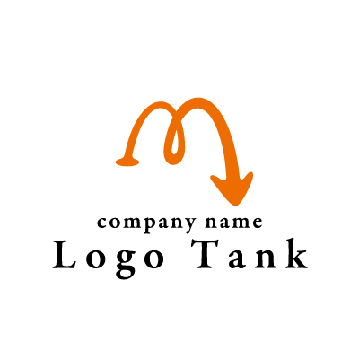 矢印をイメージした「M」のロゴ