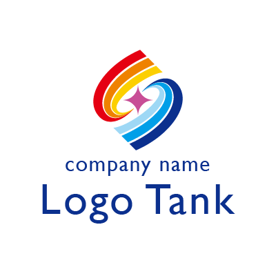 カラフルなラインのロゴマーク ロゴタンク 企業 店舗ロゴ シンボルマーク格安作成販売