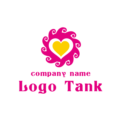 かわいいハートのロゴマーク ロゴタンク 企業 店舗ロゴ シンボルマーク格安作成販売