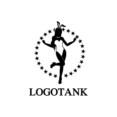 かわいいバニーガールのロゴマーク ロゴタンク 企業 店舗ロゴ シンボルマーク格安作成販売