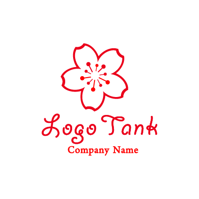 桜か 藤の花のモチーフ ロゴデザインの無料リクエスト ロゴタンク