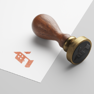 ゴム印・スタンプ作成 | アルファベットTをモチーフにした建物のロゴ