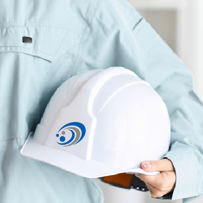 ヘルメット、ステッカー 作成 | ウォッシュ・洗いをイメージしたロゴ