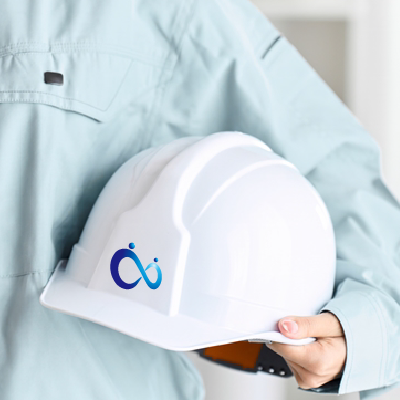 ヘルメット、ステッカー 作成 | 無限と人との繋がりのロゴ