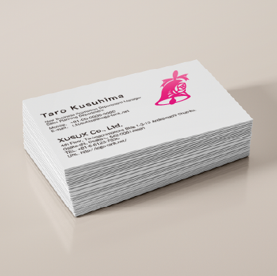 名刺・ショップカード作成 | ハンドベルとバラの花のロゴ