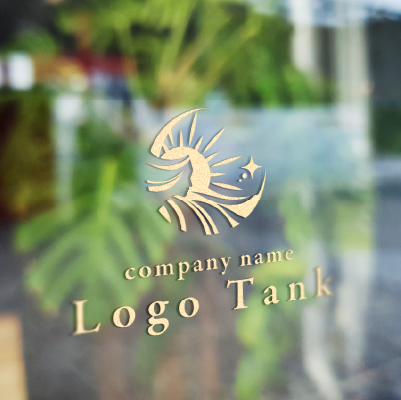 カッティングシート作成 | 北風と太陽をイメージした女神と光輪のロゴ