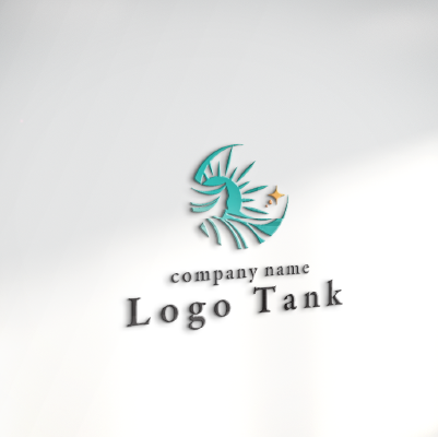 立体・カルプ看板作成 | 北風と太陽をイメージした女神と光輪のロゴ