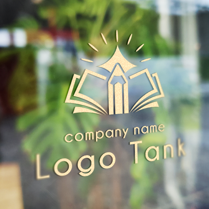 学びをイメージしたロゴ 教科書/鉛筆/ペン先/閃き/学習/スクール/向上心/ノート/青/シンプル/ /,ロゴタンク,ロゴ,ロゴマーク,作成,制作