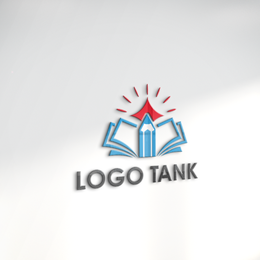 学びをイメージしたロゴ 教科書/鉛筆/ペン先/閃き/学習/スクール/向上心/ノート/青/シンプル/ /,ロゴタンク,ロゴ,ロゴマーク,作成,制作