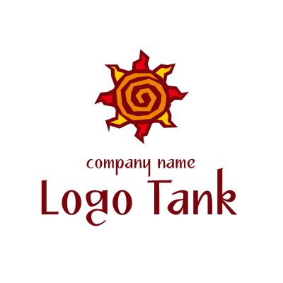 オシャレな太陽のイラストロゴマーク ロゴタンク 企業 店舗ロゴ