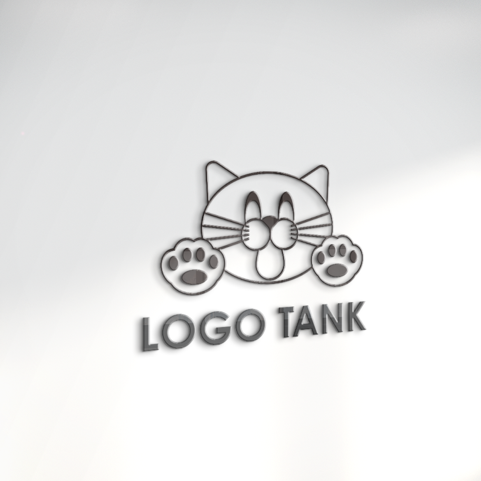 元気な猫のロゴ 猫 / 肉球 / ねこ / イラスト /,ロゴタンク,ロゴ,ロゴマーク,作成,制作