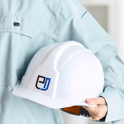 ヘルメット、ステッカー 作成 | まとまりあるeとjのロゴ