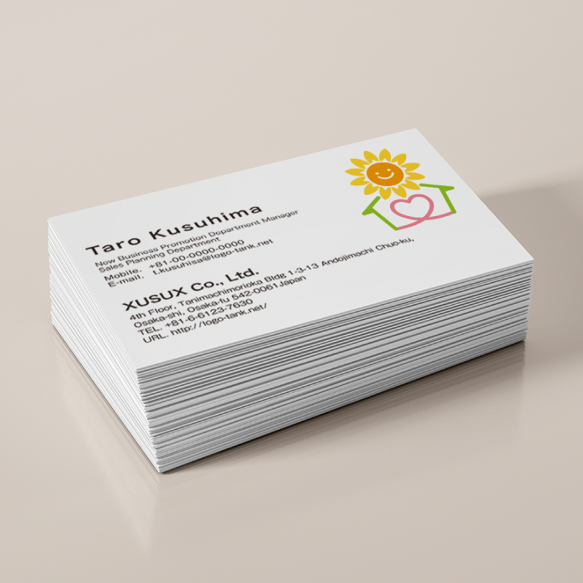 ハートフル・温もりのロゴ 向日葵/お日様/太陽/ハート/家/施設/介護/訪問看護/ナチュラル/キュート/温もり/ /,ロゴタンク,ロゴ,ロゴマーク,作成,制作