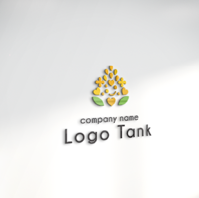 立体・カルプ看板作成 | 花束とハート・笑顔をモチーフにしたロゴ