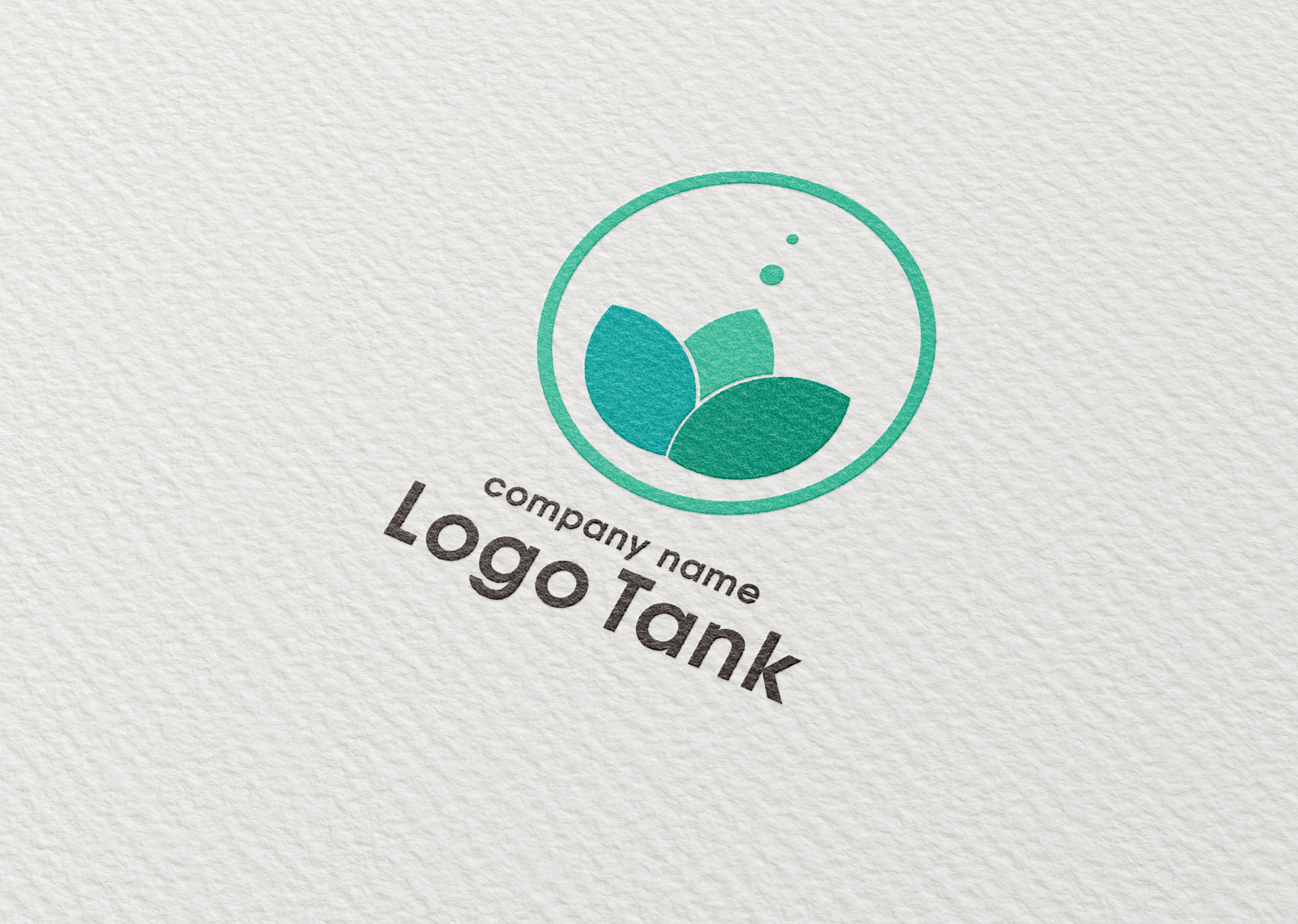 エンボス紙印刷イメージ | 花を抽象化したロゴマーク