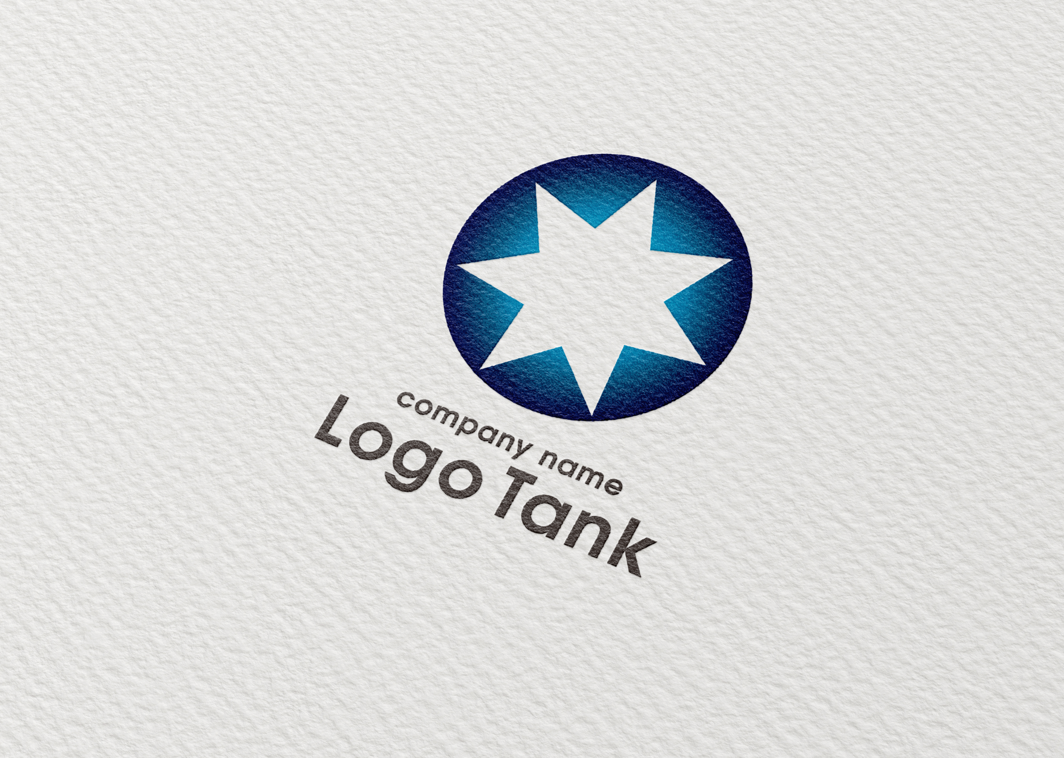 エンボス紙印刷イメージ | シャープな星型のロゴマーク