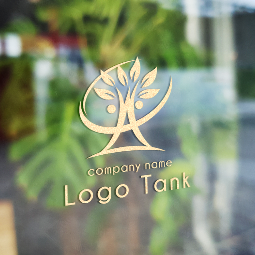 人、大樹、成長をイメージしたロゴ 植物 / リーフ / 葉 / 葉っぱ / アルファベット / leaf / 青 / 緑 / 爽やか / グラデーション / 健康 / 福祉 / 社会 / 不動産 / 建設 / 会社 / ナチュラル / クール / 清潔感 / 発展 / 飛躍 / 成長 /,ロゴタンク,ロゴ,ロゴマーク,作成,制作