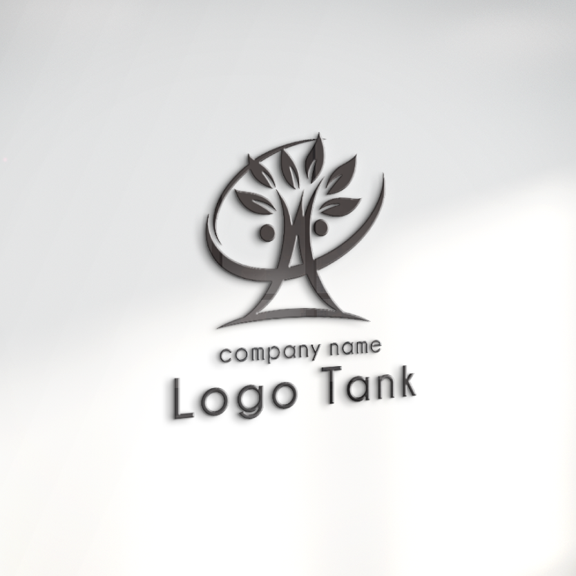 人、大樹、成長をイメージしたロゴ 植物 / リーフ / 葉 / 葉っぱ / アルファベット / leaf / 青 / 緑 / 爽やか / グラデーション / 健康 / 福祉 / 社会 / 不動産 / 建設 / 会社 / ナチュラル / クール / 清潔感 / 発展 / 飛躍 / 成長 /,ロゴタンク,ロゴ,ロゴマーク,作成,制作