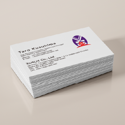 名刺・ショップカード作成 | 太陽と地平線・着物と桜をモチーフにしたロゴ