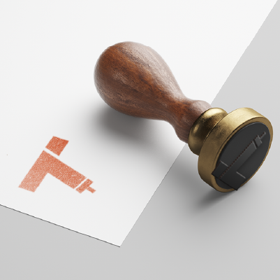 ゴム印・スタンプ作成 | カタカナのトをペンキで描いたようなロゴ