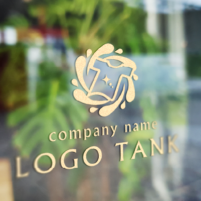 カッティングシート作成 | 水流と輝き・Tシャツをイメージしたロゴ