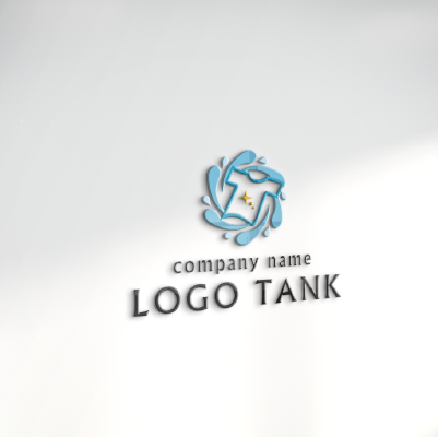 立体・カルプ看板作成 | 水流と輝き・Tシャツをイメージしたロゴ