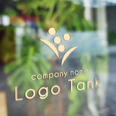 カッティングシート 作成 | かわいい実のついた植物のロゴ