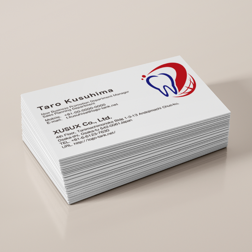 歯・D・輸入がテーマ 歯/デンタル/D/輸入/地球/クール/成長/動き/シンプル/赤/青/ /,ロゴタンク,ロゴ,ロゴマーク,作成,制作