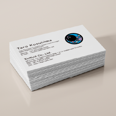 名刺・ショップカード作成 | 石畳のような月と星の模様のロゴ