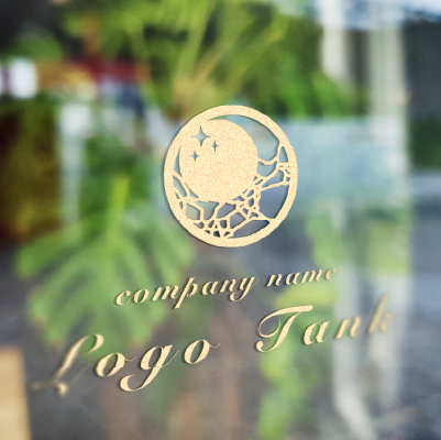 カッティングシート作成 | 石畳のような月と星の模様のロゴ