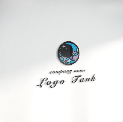 立体・カルプ看板作成 | 石畳のような月と星の模様のロゴ