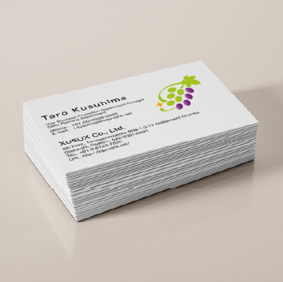 名刺・ショップカード作成 | アルファベットのTとぶどうをイメージしたロゴ