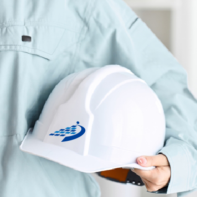 ヘルメット、ステッカー 作成 | 測量や測定のロゴ