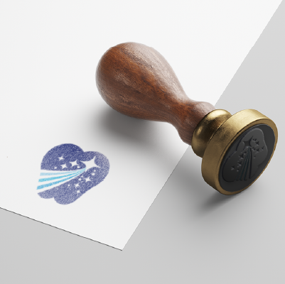 ゴム印・スタンプ作成 | 星空と流星・歯のシルエットをイメージしたロゴ
