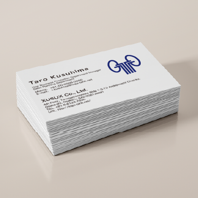 名刺・ショップカード作成 | アルファベットのTと腎臓をイメージしたロゴ