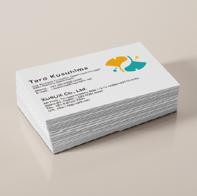 名刺・ショップカード作成 | 銀杏と胃をモチーフにしたロゴ