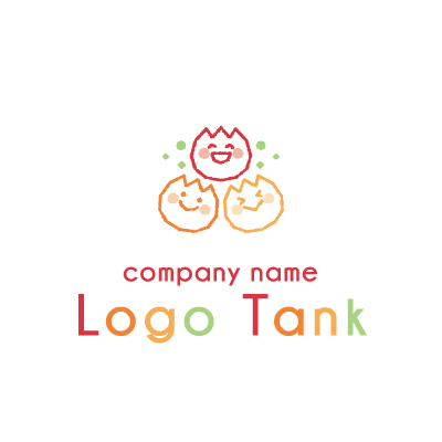 3つの笑顔なチューリップ