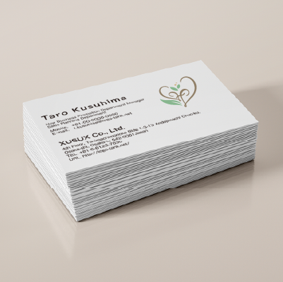 名刺・ショップカード作成 | ハートとアルファベットのHをイメージしたロゴ