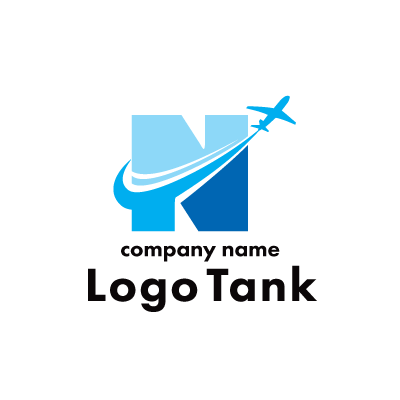 飛行機と組み合わせた「N」の文字をモチーフにしたロゴ