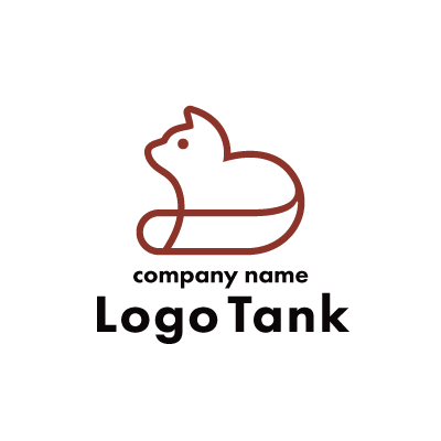 ネコの形を簡潔な線で描いたロゴ