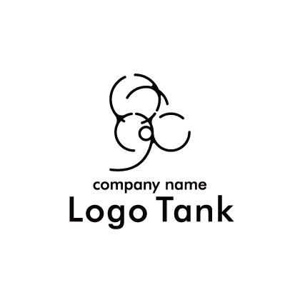 三つの曲線が渦巻くのロゴ