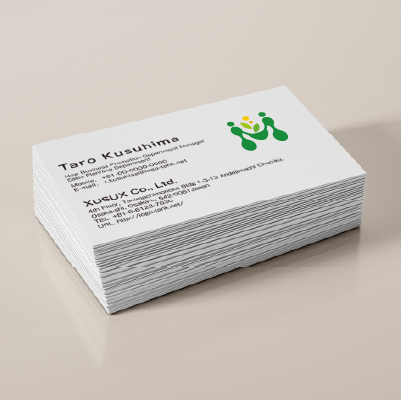 名刺・ショップカード作成 | アルファベットのMと繋がり・可能性をイメージしたロゴ