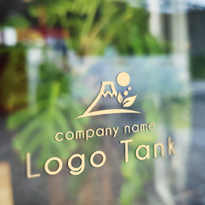 カッティングシート 作成 | 富士山と太陽・葉っぱのロゴ