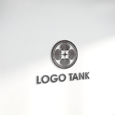 立体・カルプ看板 作成 | 黒い家紋風の円形ロゴ