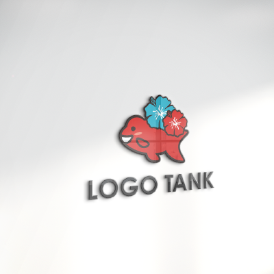 立体・カルプ看板 作成 | 金魚とハイビスカスのロゴ