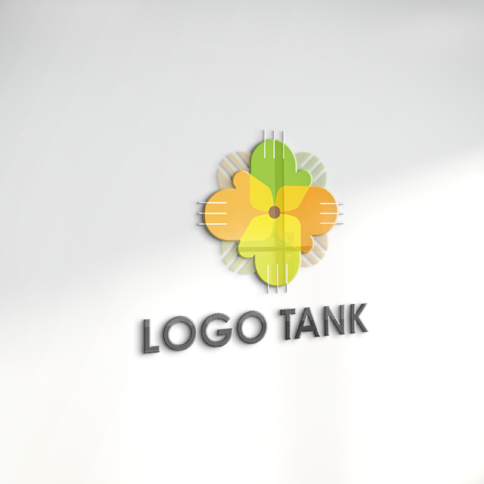 立体・カルプ看板 作成 | 手と花が調和したケア・サポートのロゴ